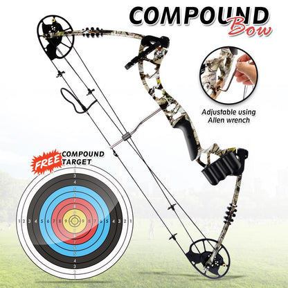 Compound Bow 320 FPS Max Speed Adjustable Draw Weight 30-70 lbs