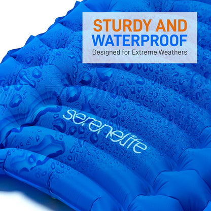 Sleeping Pad for Camping - Quick-Inflate, Tear-Resistant, Blue