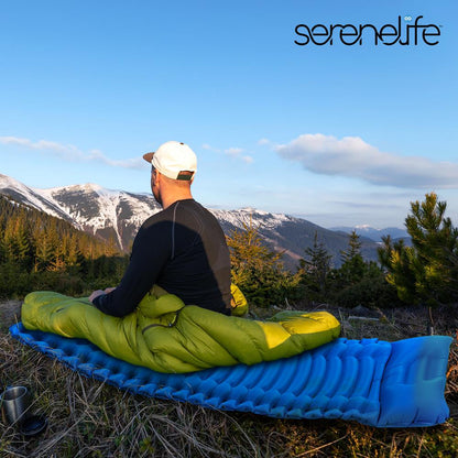 Sleeping Pad for Camping - Quick-Inflate, Tear-Resistant, Blue