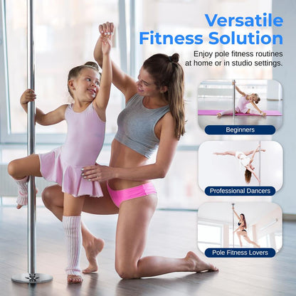 Portable Spinning Dance Pole, Adjustable Steel, Holds 1102 lbs