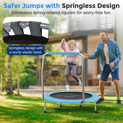 Toddler Trampoline, Safe Jump, Spring-less Design, Blue