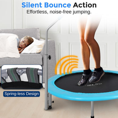 40" Foldable Trampoline, Weight Loss, Adjustable Handle, Sky Blue