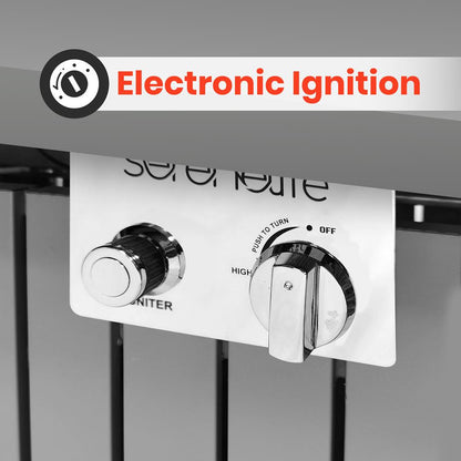 Outdoor Propane Fire Pit Table 50,000 BTU Weatherproof Glass Wind Guard