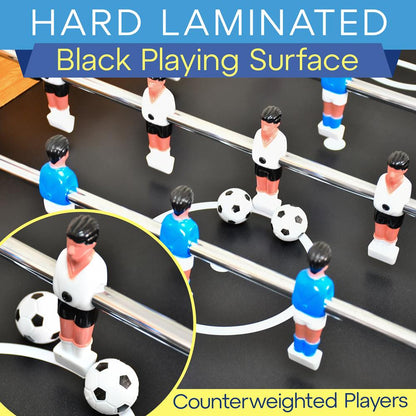 Foosball Table 48" Adjustable Height MDF Natural Finish 2 Balls Included