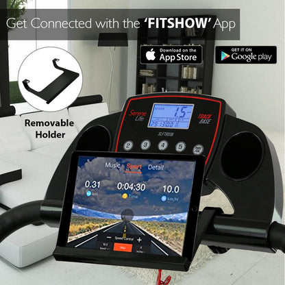 Electric Folding Treadmill, Compact Design, Bluetooth, 12 Modes