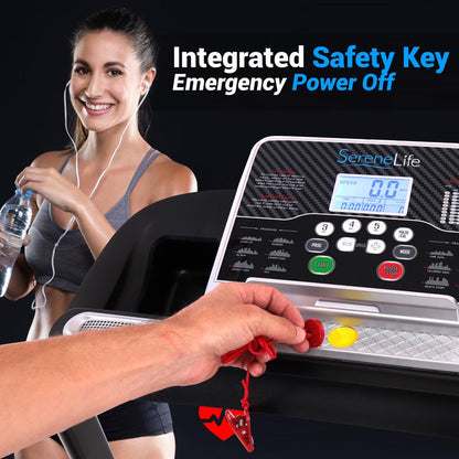 Folding Treadmill for Home Fitness, 6 MPH, 1HP Motor, 12 Programs, Bluetooth