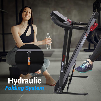 Folding Treadmill for Home Fitness, 6 MPH, 1HP Motor, 12 Programs, Bluetooth
