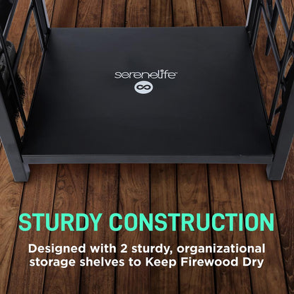 Firewood Rack 220 lbs Capacity Sturdy Metal Indoor/Outdoor