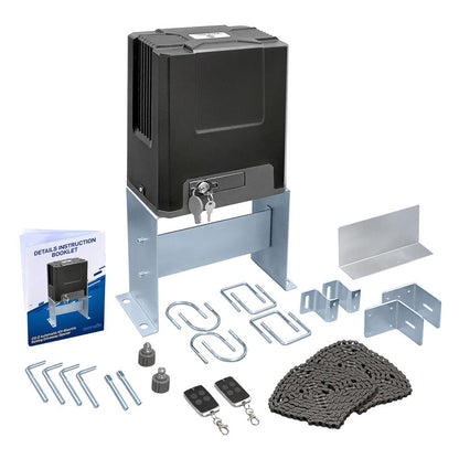 Automatic Sliding Gate Opener, Heavy Duty, Aluminum Alloy, 2 Remotes