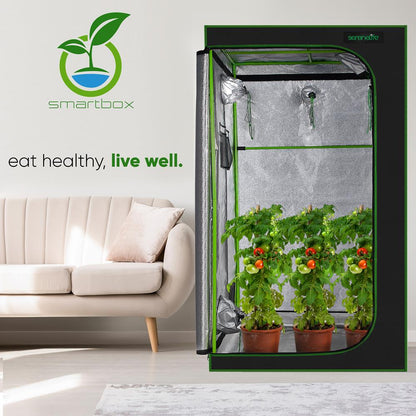 Hydroponic Grow Tent 48"x24"x60" Reflective Mylar with Floor Tray