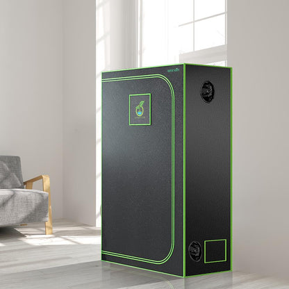 Hydroponic Grow Tent 48"x24"x60" Reflective Mylar with Floor Tray