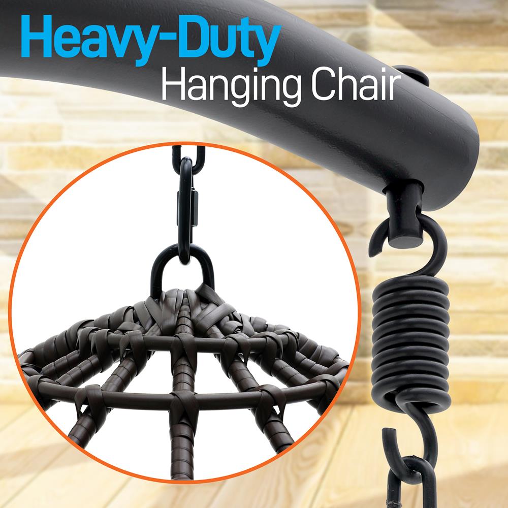 product image number 4 for SereneLife Wicker Rattan Swing Chair