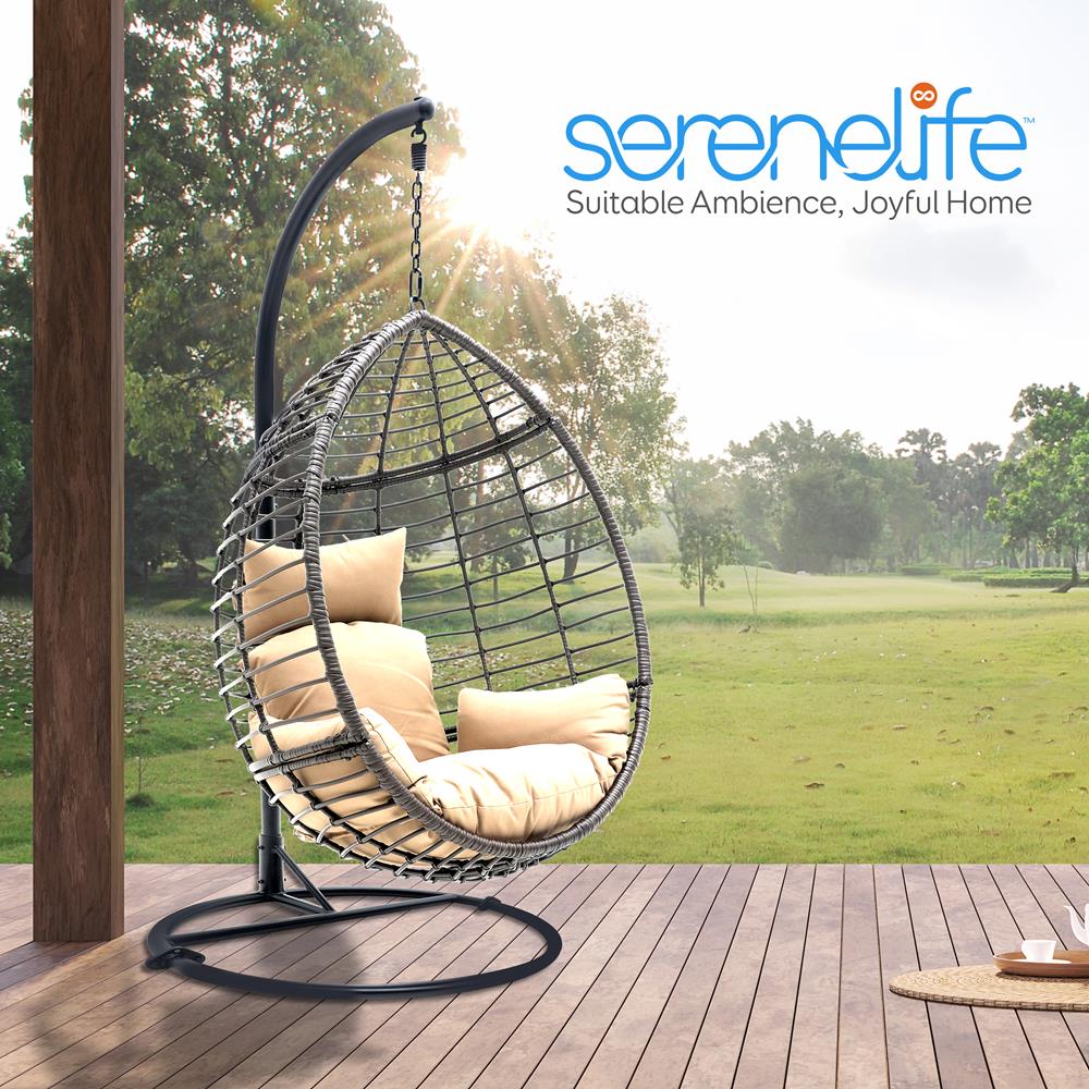 product image number 8 for SereneLife Wicker Rattan Swing Chair