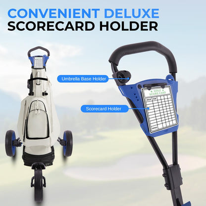 Foldable 3-Wheel Golf Cart, Easy Storage, Steel Frame, Quick Brake