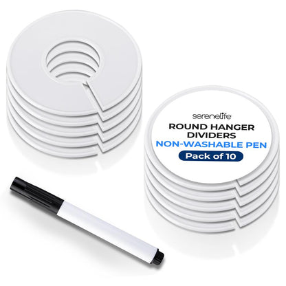 10-Piece White Plastic Hanger Dividers - Organize Closet - Sturdy PP