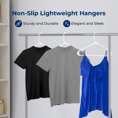 10 Pack Non-Slip Plastic Hangers, Space-Saving, 360¬∞ Swivel Hook, White