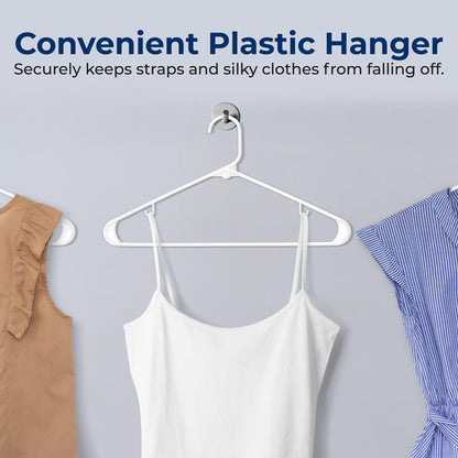 10 Pack Non-Slip Plastic Hangers, Space-Saving, 360¬∞ Swivel Hook, White