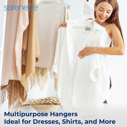 10 Pack Non-Slip Plastic Hangers, Space-Saving, 360¬∞ Swivel Hook, White