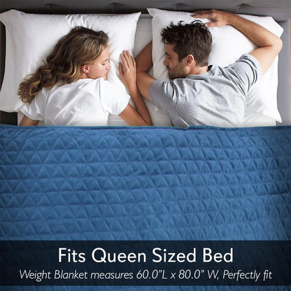 Weighted Blanket 20 lbs for Better Sleep, Glass Beads, Navy Blue