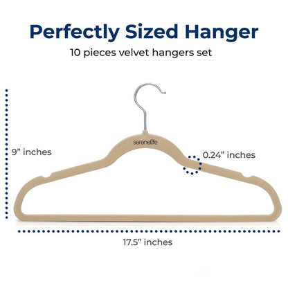 10 Pack Velvet Hangers - Non-Slip, Space-Saving, 360¬∞ Swivel, Ivory