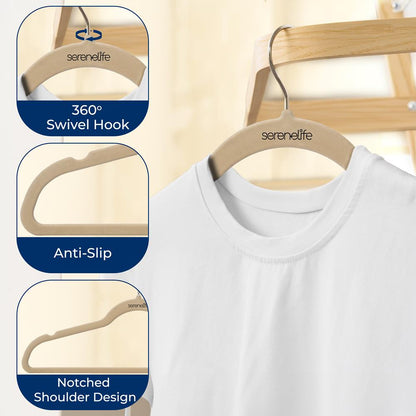 20 Pack Velvet Hangers - Non-Slip, Space-Saving, 360¬∞ Swivel, Ivory