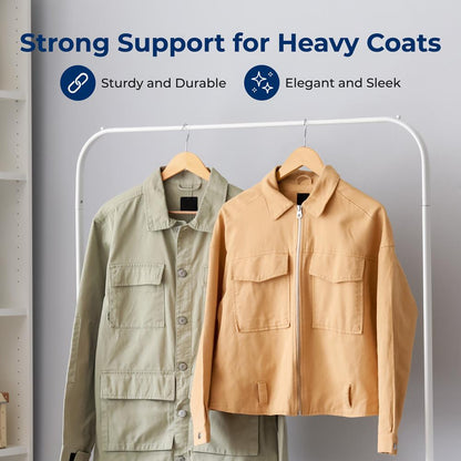 10-Pack Wooden Coat Hangers - Durable, Space-Saving, 360¬∞ Swivel Hook Natural