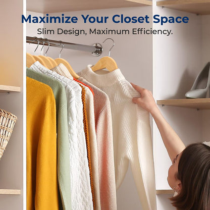 10-Pack Wooden Coat Hangers - Durable, Space-Saving, 360¬∞ Swivel Hook Natural