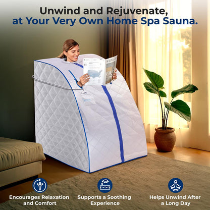 Portable Infrared Sauna for Detox, 1050W Heated Foot Pad, Silver