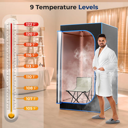 Portable Home Sauna for Detox, 4L Steamer, Folding Chair, Gray