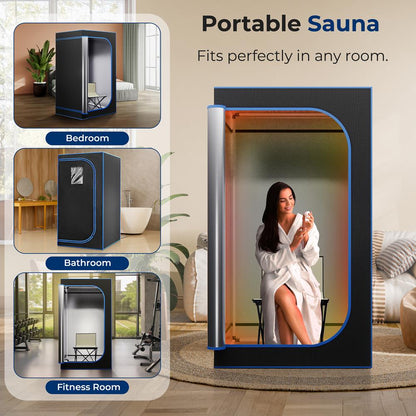 Portable Home Sauna for Detox, 4L Steamer, Folding Chair, Gray
