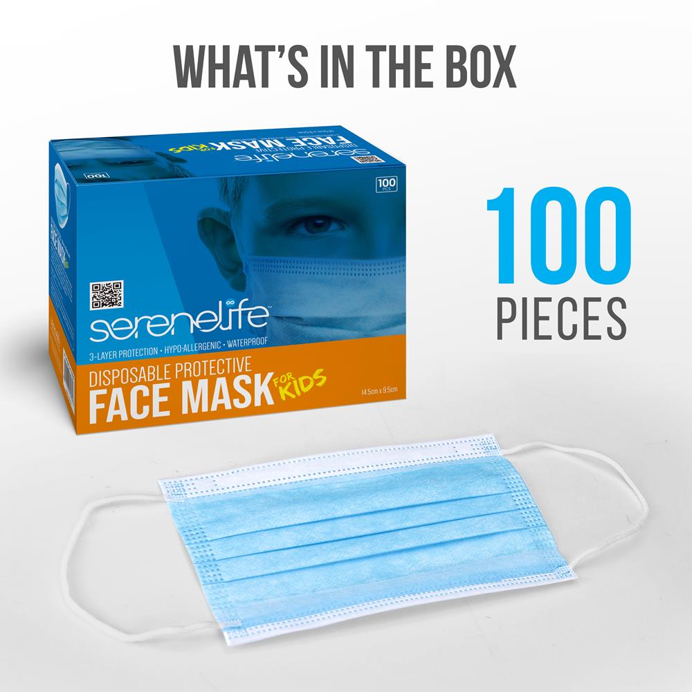 product image number 5 for SereneLife Three Layer Disposable Face Masks