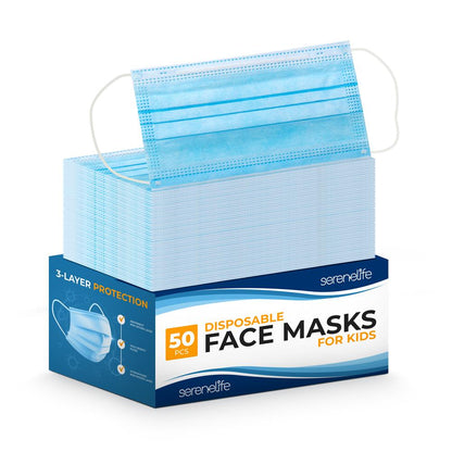 product image number 1 for SereneLife Three Layer Disposable Face Masks