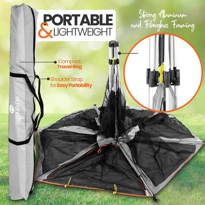 Portable Playpen with UV Shade, Easy Fold, Lightweight, Gray