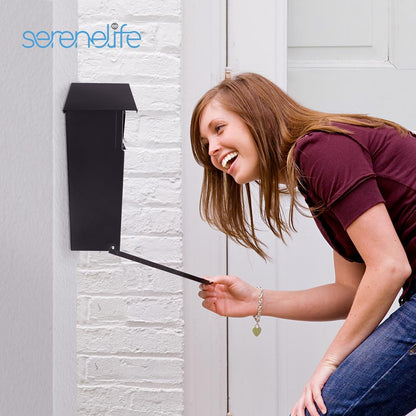 Wall Mount Locking Mailbox, Secure Key Lock, Galvanized Steel, Weatherproof