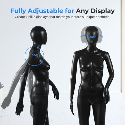 Buste de mannequin féminin, visage réaliste, membres flexibles, 68,9" 