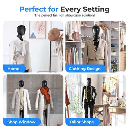 Buste de mannequin féminin, visage réaliste, membres flexibles, 68,9" 