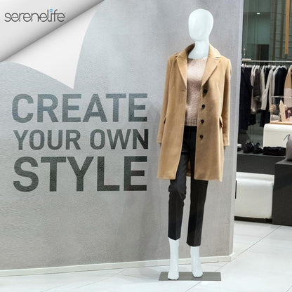 Forme de mannequin femme, tête réglable à 360°∞, PP durable, 68,9" 