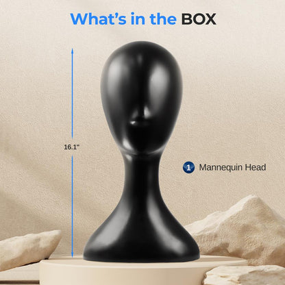 Mannequin Head for Styling & Display, Durable PP Material