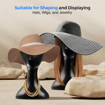 Mannequin Head for Styling & Display, Durable PP Material