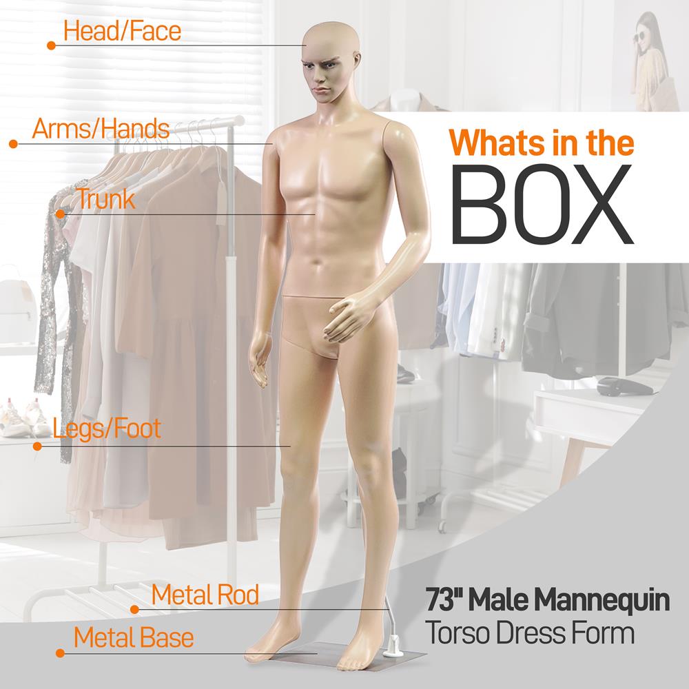 product image number 7 for SereneLife Male Torso Dress Form Mannequin