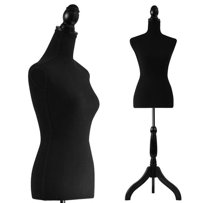 Female Mannequin Dress Form, Adjustable Stand, Foam Torso, Black