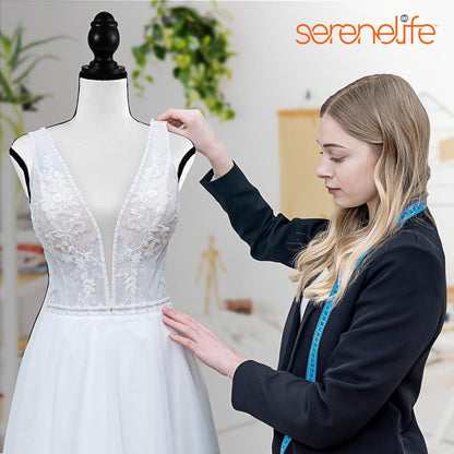 Female Dress Form Mannequin, Adjustable Height, Foam Torso, White