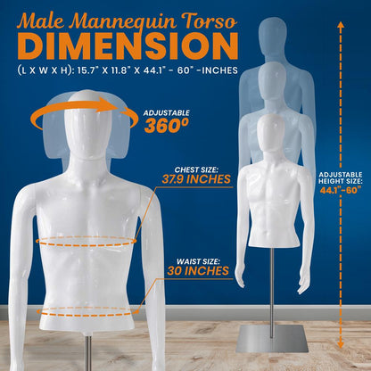 Male Torso Dress Form Mannequin