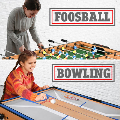 5-in-1 Folding Game Table, Space-Saving Design, Wood Construction