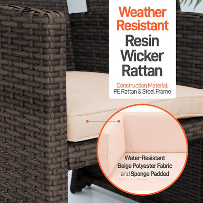 4-Piece Patio Set, Comfortable Cushions, Durable Rattan, Brown