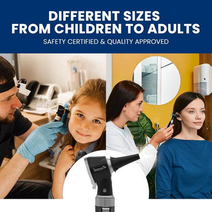 Fiber Optic Otoscope Ear Inspection Tool, 3X Magnification, LED Light