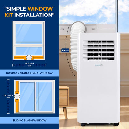 Portable Air Conditioner 10,000 BTU WiFi Control, Dehumidifier, White