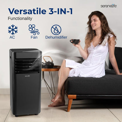 Portable Air Conditioner 8000 BTU Efficient Cooling Dehumidifier White