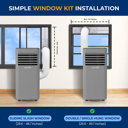Portable Air Conditioner 8000 BTU Efficient Cooling Gray with Remote