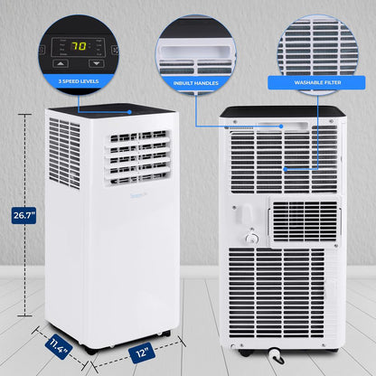 Portable Air Conditioner 8,000 BTU WiFi Dehumidifier, Remote, White